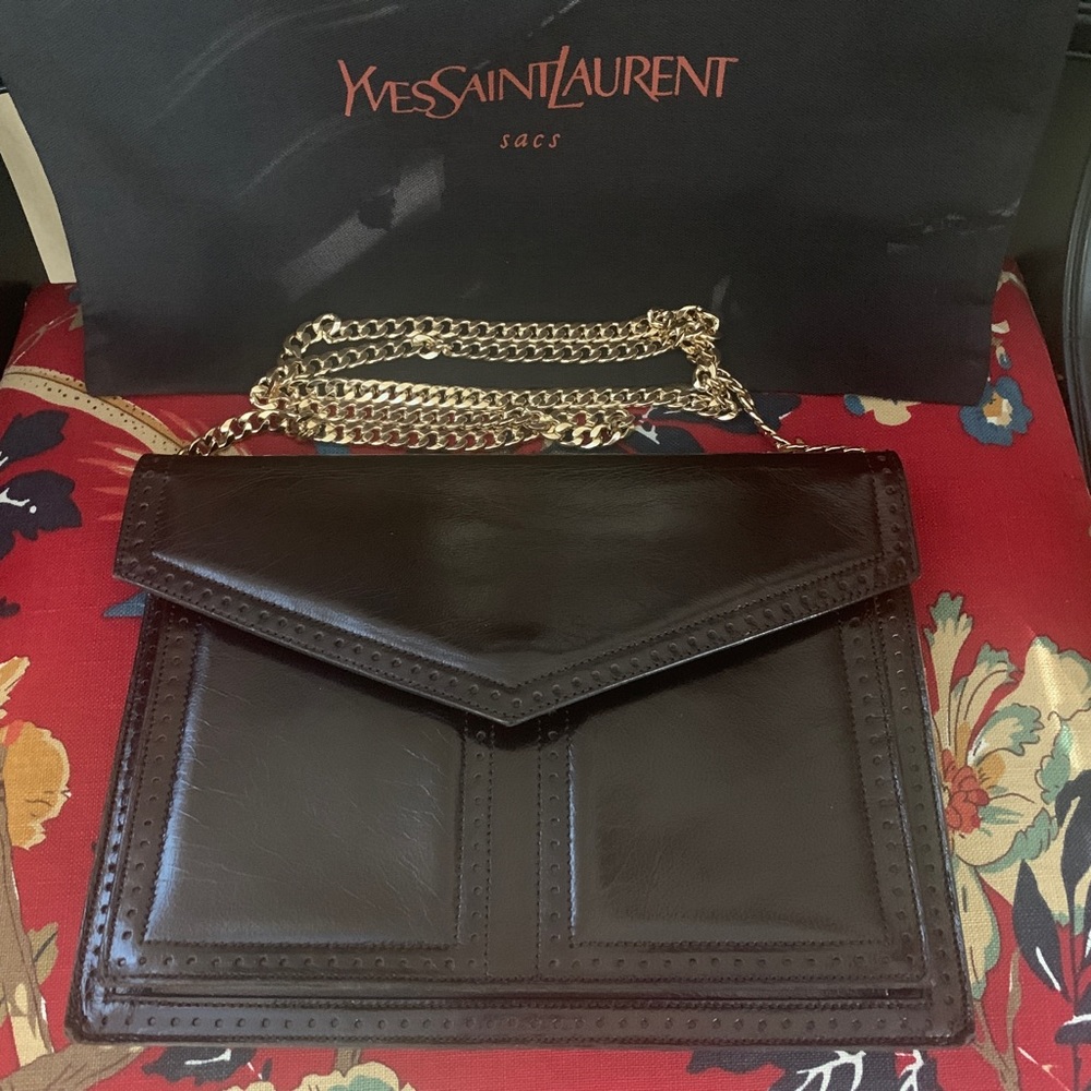 Vintage Yves Saint Laurent Shoulder Clutch Bag YSL
